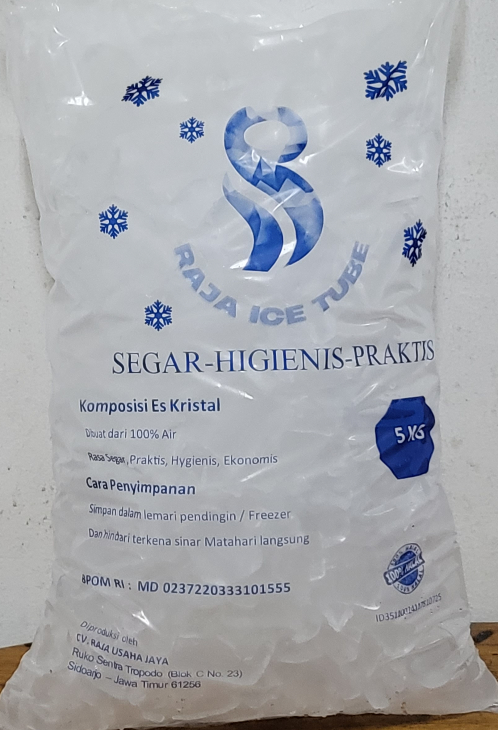 Kemasan es tube 5 kg Raja Ice Tube